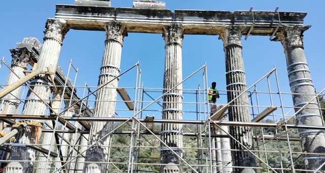 Euromos'taki Restorasyon çalışmaları hız kazandı