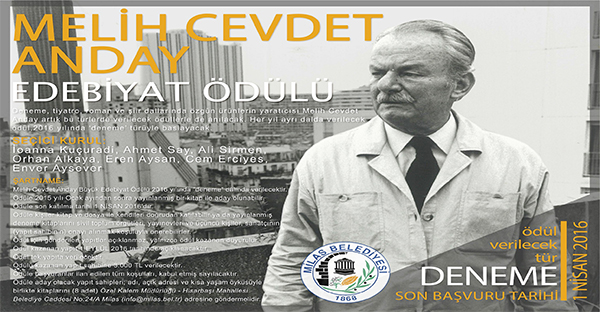 ‘Melih Cevdet Anday Ödülü’ için başvurular başladı