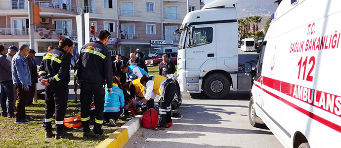 Motorsiklet ile TIR çarpıştı: 1 yaralı…