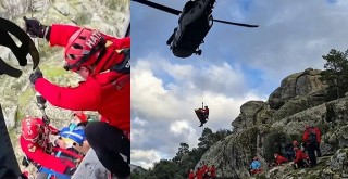 Dağlık Arazide Yaralanan Yürüyüşçü Jandarma Helikopteriyle Tahliye Edildi